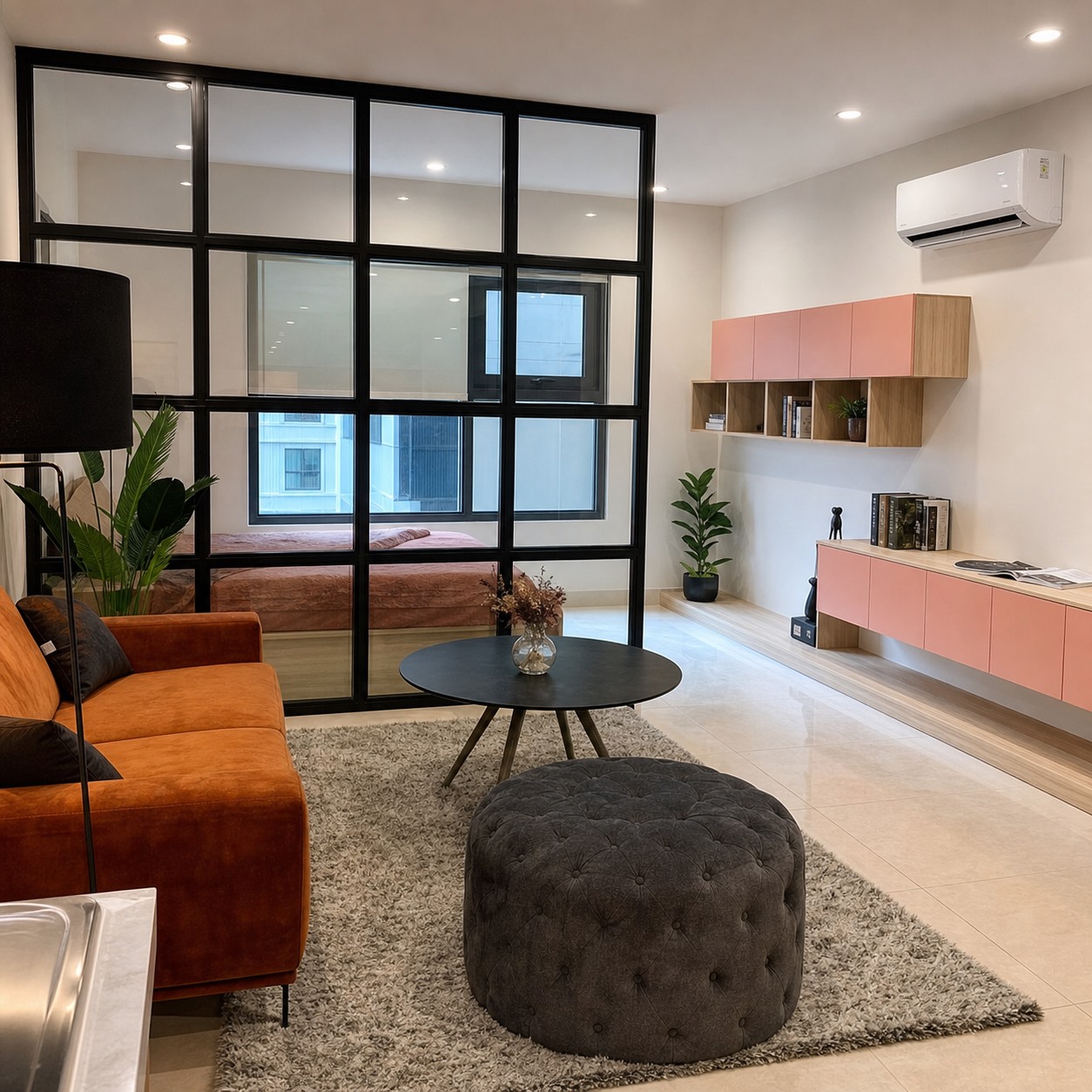 Cửa vách nhôm kính phòng khách