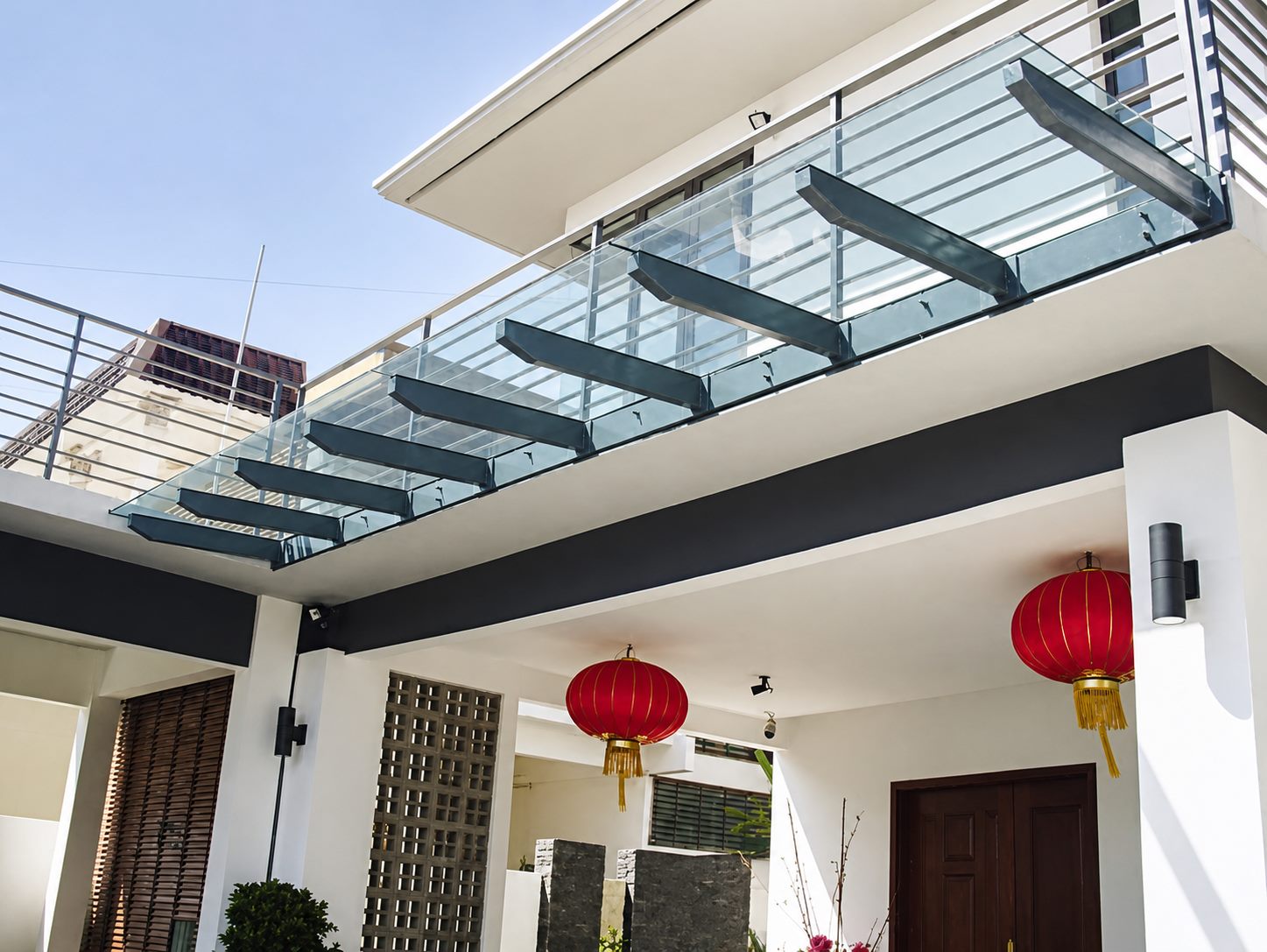 Mái che kính cường lực